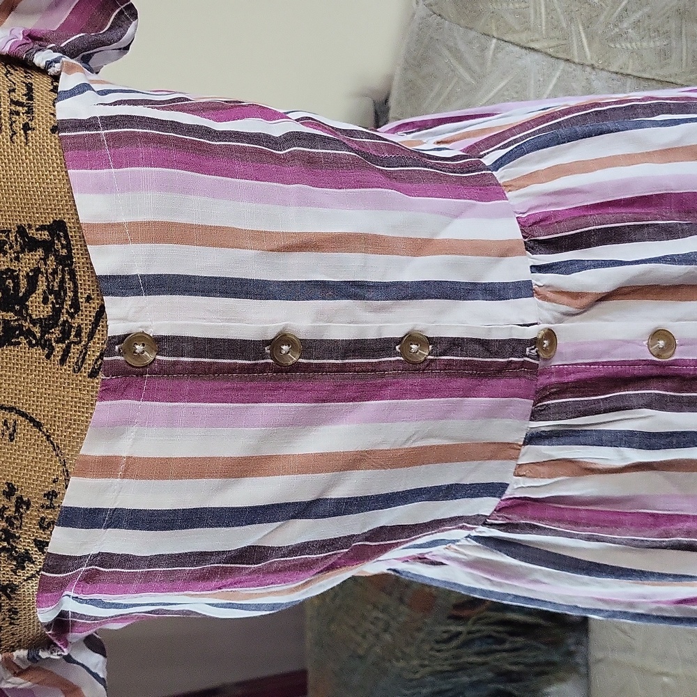 Aeropostale Purple Striped Off Shoulder Dress